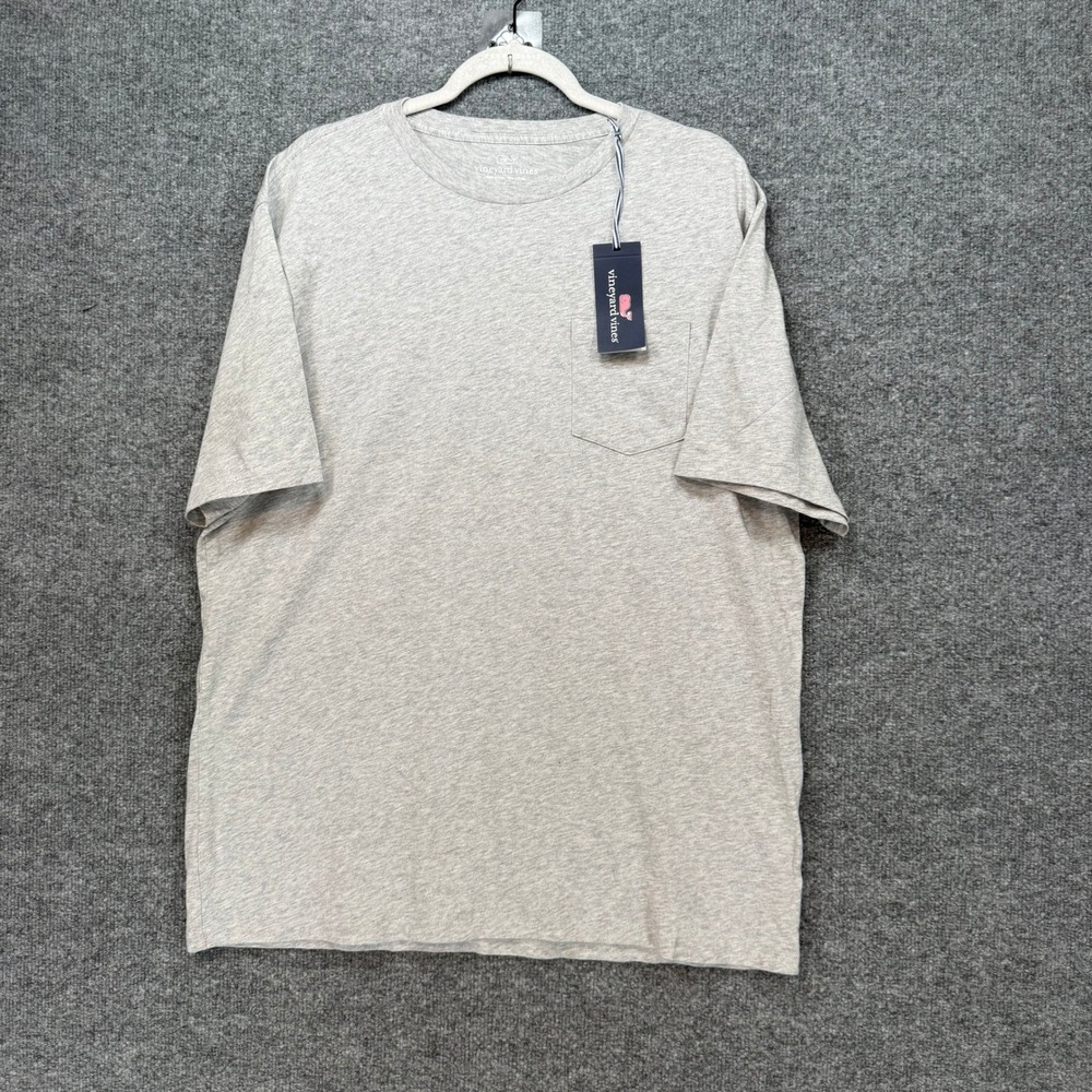 Vineyard Vines Pocket Tshirt Mens Large‎ Gray Heather Cotton Blank Casual NEW